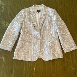 Off white silver Aztec design blazer